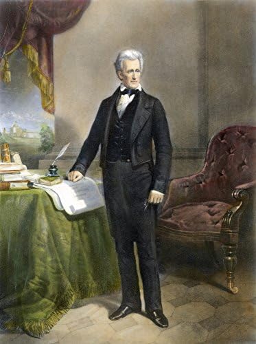 Постерацци Andrew Jackson (1767-1845). /N7-Og Predsjednik Sjedinjenih Američkih Država. Меццотинта 19. stoljeća.