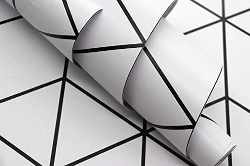 Crno - bijela pozadina Geometrijski desktop Zalijepljen i ljuštiti Moderna pruga Šesterokutna Odvojiva Samoljepivi
