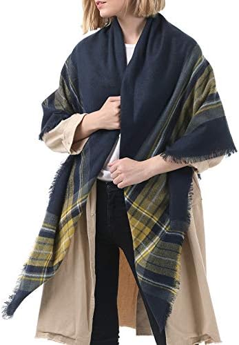 Trendi ženski ugodan topli šal-pokrivač za zimu i jesen, Stilski plišane marame u veliki kavez, diva šalove, šal, накидка