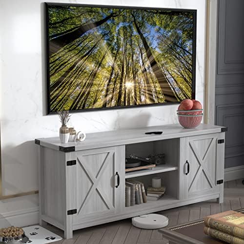 YESHOMY Moderna Ruralna Tv stalak za tv do 65 inča, Konzolni stol za multimedijski zabavni centar s Ormara za