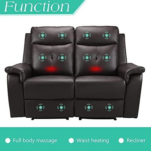 Masaža stolica TITIMO Kauč za kauč, Sofa fotelja od umjetne kože, Stolica za kućnog kina s dvostrukim masažni
