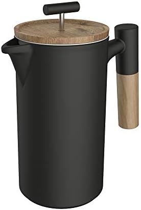 Porculan aparat za kavu i čaj sa keramičkim fr-tisak serije DHPO Artisan s drvenim poklopcem i ručkom, Trostruki