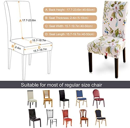 Navlake za stolice SearchI za blagovanje Sjedalo Set od 6, Elastična gumena elastan, Udaljiti prati Presvlake