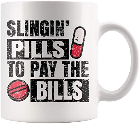 Bacanje Tableta Za Plaćanje Računa Ljekarna Tehničar Za Muškarce I Žene - 11 Oz Keramička Šalica Za Kavu I Čaj - Smiješno Farmaceut