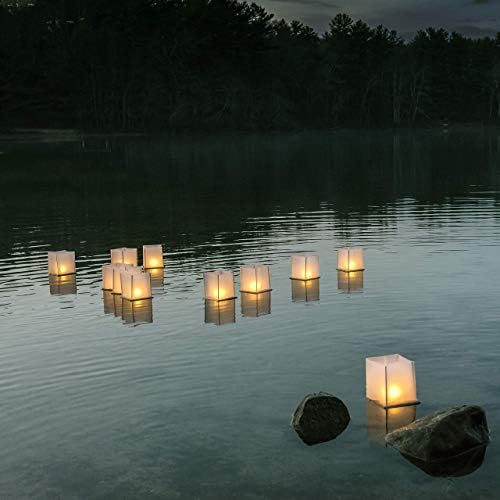 10 Paketića 5,9 Papirnate Plutajući Svjetiljke sa Svijećama - Plutajući Vodeni Svjetiljke s Vodootporan Drvenim