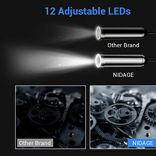 8.0 MP HD NIDAGE Bežični Endoskop Autofokus WiFi Бороскоп sa 12 led dioda, 33-podnožju Scalable Seesnakež Kamera za smartphone Android i iOS