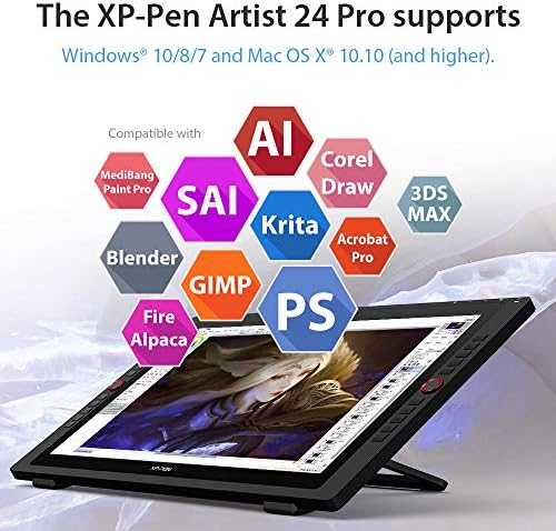 Zaslon za crtanje XP-PEN Artist24 Pro Перьевой Prikaz 23,8-inčni Radno područje 2 DO QHD Zaslon za crtanje Nagib Podržana Grafički Tablet s ekranom