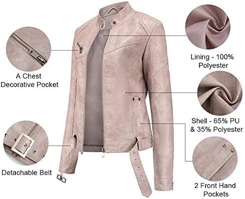 Jakna od umjetne kože Tagoo, ženska jakna-бомбер, укороченная jakna, moto-kaput za biciklist s pojasom
