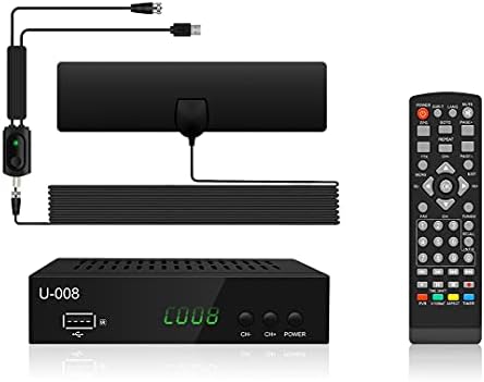 Pretvarač digitalni tv antena, Konverter UBISHENG - 1080P ATSC u zatvorenom prostoru sa snimanja i reprodukcije PVR, HDMI izlaz, postavljanja timer, Led HDTV set-top box s pojačalom, Koaksijalni kabel za HDTV za sve tv