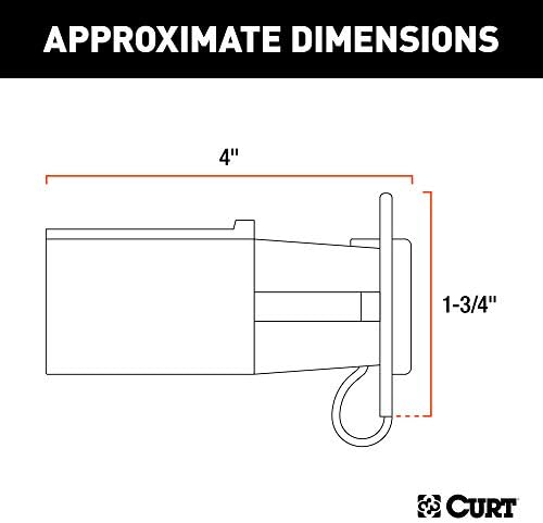 CURT 57245 7-Pojasni Adapter za spajanje stan prikolice od bočne strane do 4-полосного prikolice s tester, Crna