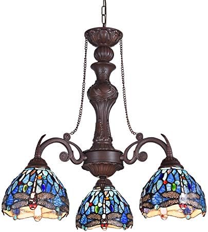 Lusteri Capulina Tiffany 5-Light x7 S nijansu vitraž Viseći svijećnjak u starinskom stilu za blagovanje Predvorju