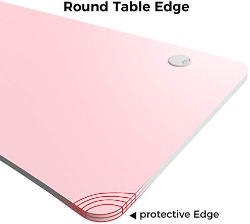 To je Organizirana Pink Gaming Računalo Stol,47-inčni desk za Kućni ured,Izdržljiv T-oblika s Držačem za Čaše,