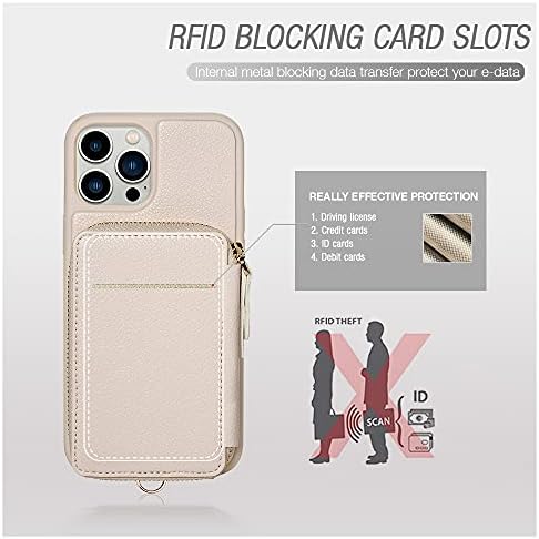 Torbica za novčanik ZVE Magsafe je Kompatibilan sa iPhone Pro 13 6,1 inča, Kožna Torbica zatvarač za RFID kartica