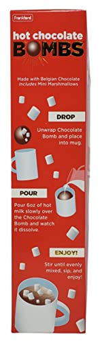 Bombe od tople čokolade Frankford Dvostruko pakiranje različitih Okusa - Samo 16 Бомбочек - 8 Komada u kutiji - Mliječna čokolada (8), paprena Metvica (4) i Slane Karamele (4) - Uključuje mini Marshmallows.