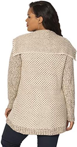 Džemper-cardigan iz твида Roamans za žene od velike veličine s debelim твидом
