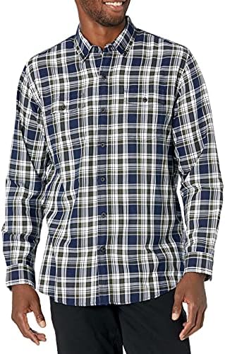 Essentials Muška Uobičajena pokrivač košulja od саржи s dugim rukavima i dva džepa
