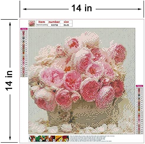 DIY 5D Diamond slikarstvo Ružičasti božur Ružičaste cvjetne setovi za odrasle, Ljubičasta Ljubičasta cvijeće,