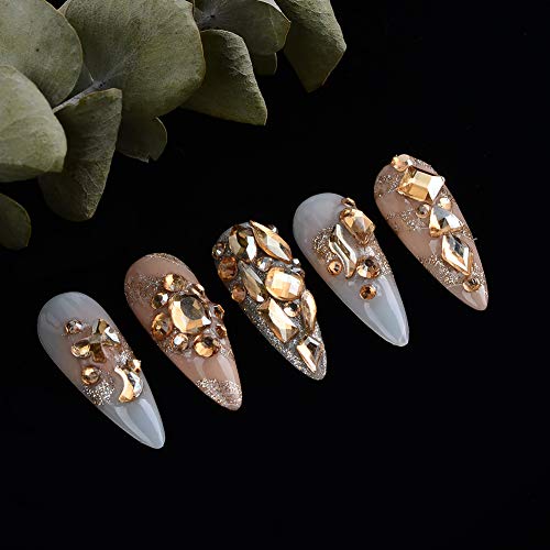 WEILUSI Rhinestones za nokte Okrugle Perle, Kristali s ravnom površinom dragulji Мультиформы Staklene Kristalno