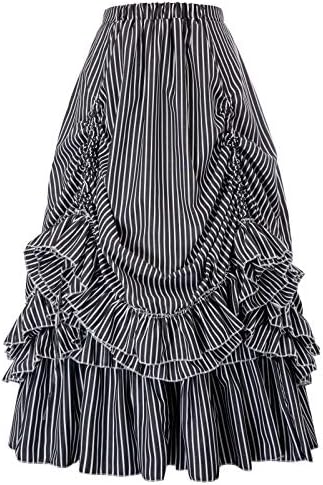 Belle Poque Ženska Vintage suknja u готическую viktorijansko prugama u stilu Renesanse Falda