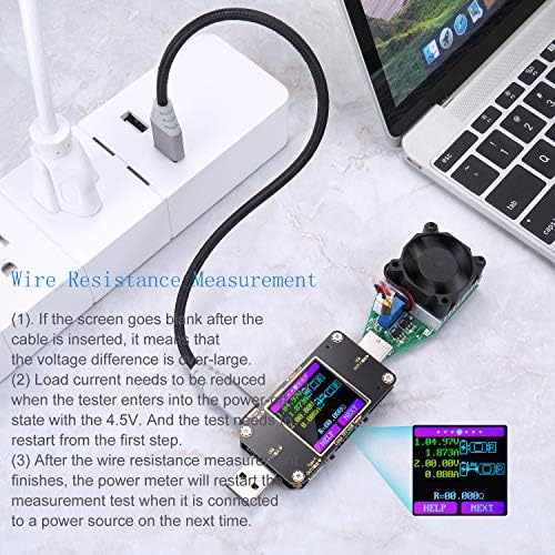 Tester mjerač snage USB C, Test opterećenja амперметра USB napajanje Eversame s šiblja USB kabel C na USB C(1,5