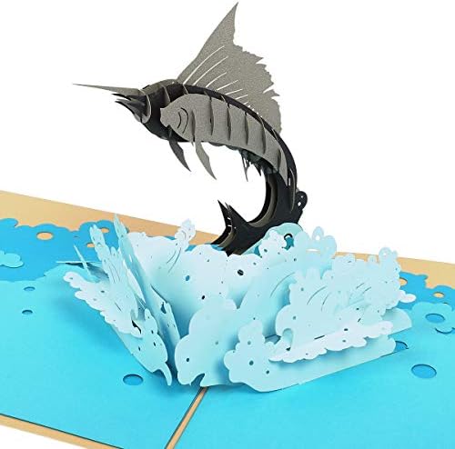 eZAKKA Swordfish 3D Pop up čestitke Poklon Čestitki za očev Dan za zahvalnost Oporavka, Simpatije , Poklon Čestitke