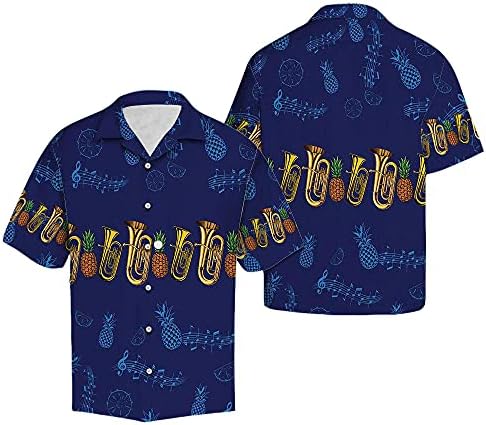Tuba Glazbeni Instrument Havajski Majica Pamuk Casual Košulja Na Zakopčane S Kratkim Rukavima Havajski Džep
