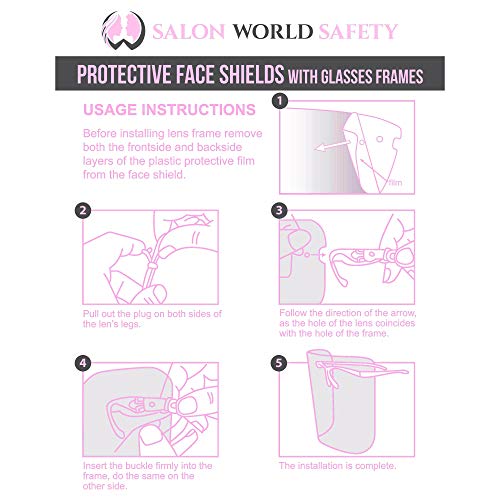 Zaštitne maske za lice TCP Global Salon World Safety ruža okviri za naočale (Pakiranje od 10 komada) - Ultra