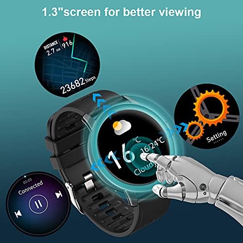 Pametni satovi za muškarce, Vodootporan fitness tracker IP68, Pametni sat za telefone Android i iPhone, za Praćenje
