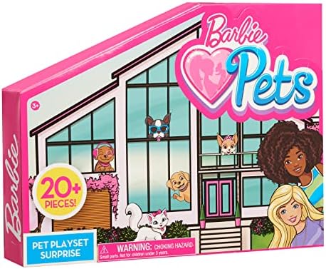 Samo igrajte igre skup Barbie kućni Ljubimci Dreamhouse Pet Surprise, uključuje 6 kućne ljubimce, Dvije Kuće