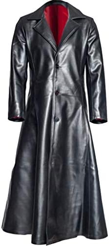 Muški retro kožna Винтажное dugi kaput Тренч u stilu steampunk, gothic jakna, Kaput