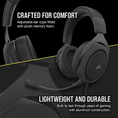 Corsair HS50 Pro - Gaming slušalice - Ovjerena slušalice Discord - Radi na PC, Mac, Xbox X serije, Xbox S serije, Xbox One, PS5, PS4, Nintendo Switch, iOS i Android – Carbon