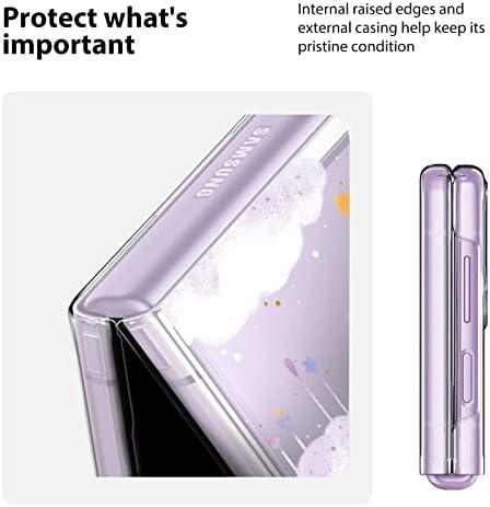 TEAUGHT Kompatibilan sa jasnim slučajem Samsung Galaxy Z Flip 3. Slatka ultra-tanki torbica za zaštitu cijelog