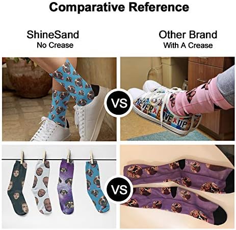 ShineSand Prilagođene čarape za lica sa slikom, Personalizirane čarape s fotografijom Individualne Unisex zabavne