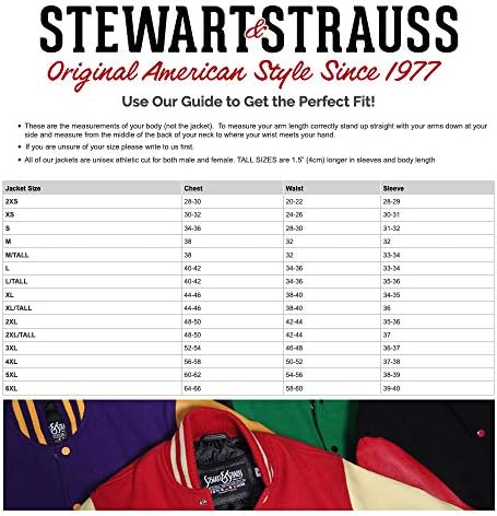 Originalni jakne Stewart & Strauss za sveučilišne momčadi (48 Timske boja) Dlaka i koža od XXS do 6XL