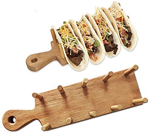 Modni Zajedno Drveni držač za Tacos – Set od 2 stalci za posude, Kuhinja skup broji 4 Tako u mekom ili čvrstom