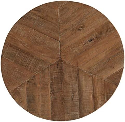 Korporativni dizajn Ashley Киннши, Okrugli stol od drveta Mango u rustikalnom stilu, Smeđa