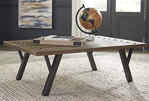 Korporativni dizajn Ashley Хаффенбург Industrijski Pravokutni stol od drveta Mango, Tamno smeđa
