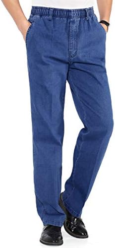 IDEALSANXUN Muška elastična struk Slobodnog Rez Traper Hlače Svakodnevne ravnici jeans Hlače