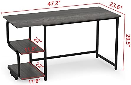Reverzibilni Računalni stol Teraves za male prostore s police,47-inčni stol Uredski stol za Dom i ured