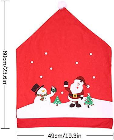 GREENWISH 6 kom Božićne Navlake za stolice Santa Snjegović za blagovanje Crvena Božićno šešir Djeda Mraza Sjedalo