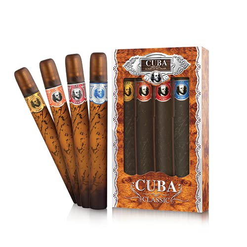 Poklon set Cuba Classic | (4 x 1,17 Oz Sprej za toaletne vode) | Cuba Gold, Cuba Blue, Cuba Red, Cuba Orange