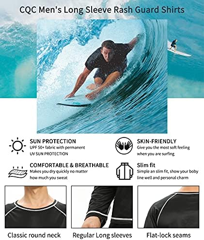CQC Muške majice s dugim rukavima za zaštitu od ožiljaka Быстросохнущие Majice za surfanje za kupanje UPF 50+