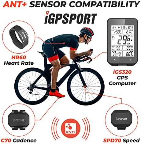 iGPSPORT iGS320 GPS Bežični Велокомпьютер brzine otkucaja srca w/ HR60, Nosač M80, Senzori brzine SPD70 i ritam