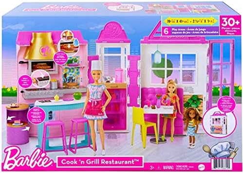 Lutka za igre u restoranu Barbie Cook 'n Grill, više od 30 predmeta i 6 Gaming zone, uključujući Kuhinje, Pizza Peći, Roštilj i kolače, Dar za djecu od 3 do 7 godina