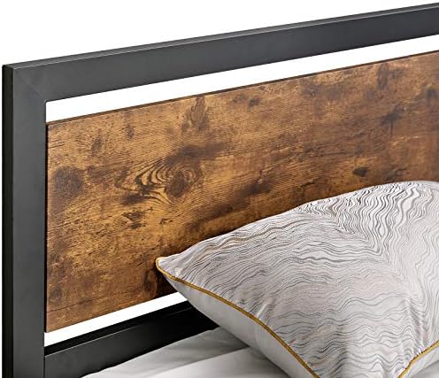 Okvir kreveta veličine Queen Амерлайф, s Drvenim uzglavljem - Krevet na metalnoj platformi s Industrijskim изножьем