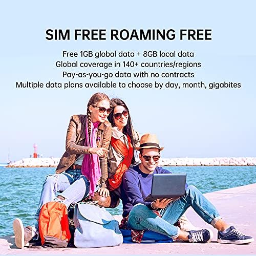 Mobilna pristupna točka GlocalMe Mini Turbo 4G LTE, Nije potrebna SIM kartica, Prijenosni uređaj za otključavanje Wi-Fi pristupne točke za kuće ili putovanja u 140+ zemalja,Automatski odabir smart lan 8 GB i globalnih podataka 1 GB