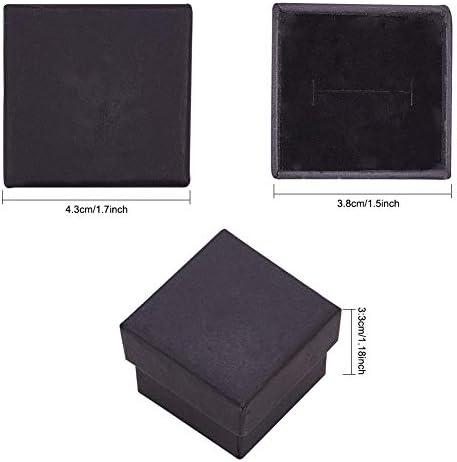 BENECREAT 24 Pakiranje Kraft-Trg Kartonskih Kutija Za Nakit Kutija za Prstenje za Skup Nakit, 1,7 x 1,7 x 1,18