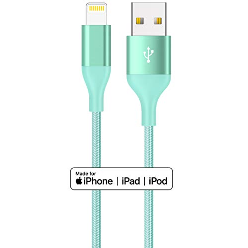 4 boje Lightning Kabel HaoKanDe 4 pakiranje(1/3/3/6 metara) Punjač za iPhone Apple Certified MFi Najlon pletena USB kabel za punjenje iPhone 11Pro MAX Xs XR X 8 7 6S 6 Plus SE 5S 5C (Zelena Narančasta, Ljubičasta+Plava)