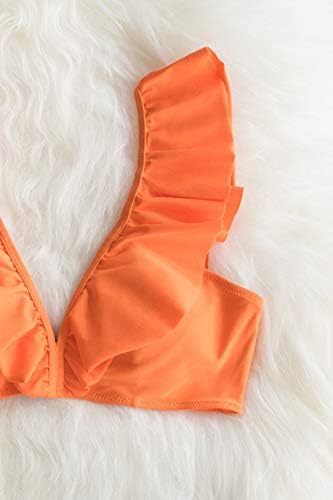 Kit bikini CUPSHE za žene s narančastom cvjetni низом i nabora na крючках