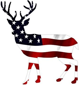 Rogue River Taktički lovac na jelene Jelen Naljepnica naljepnica Silueta Američku zastavu SAD Velika Патриотическая